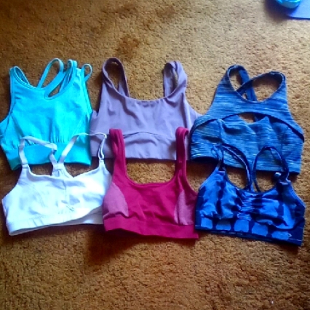 Bundle Of 6 Gymshark Free People Athleta Fabletics Champion Sports Bras Size XS